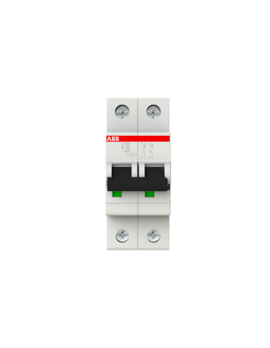 S202-D20 wyłącznik nadmiarowo-prądowy  2P  char. D  20A  6kA  AC