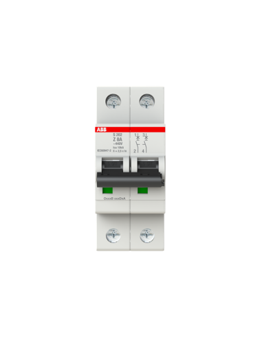 S202-Z8 wyłącznik nadmiarowo-prądowy  2P  char. Z  8A  6kA  AC