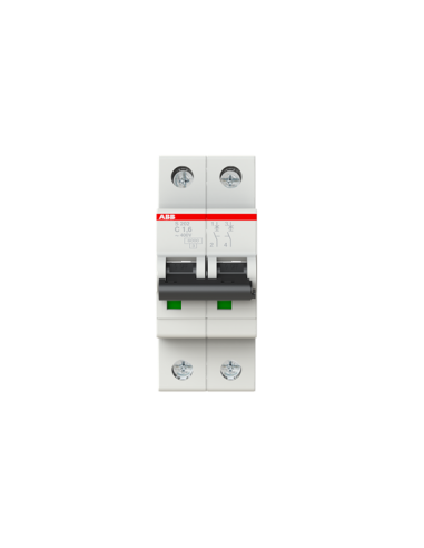 S202-C1.6 wyłącznik nadmiarowo-prądowy  2P  char. C  1.6A  6kA  AC