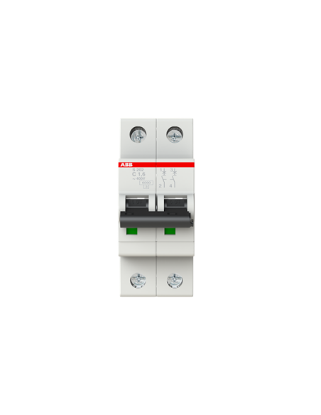 S202-C1.6 wyłącznik nadmiarowo-prądowy  2P  char. C  1.6A  6kA  AC