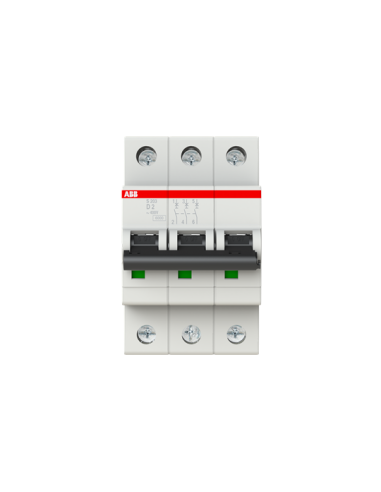 S203-D2 wyłącznik nadmiarowo-prądowy  3P  char. D  2A  6kA  AC