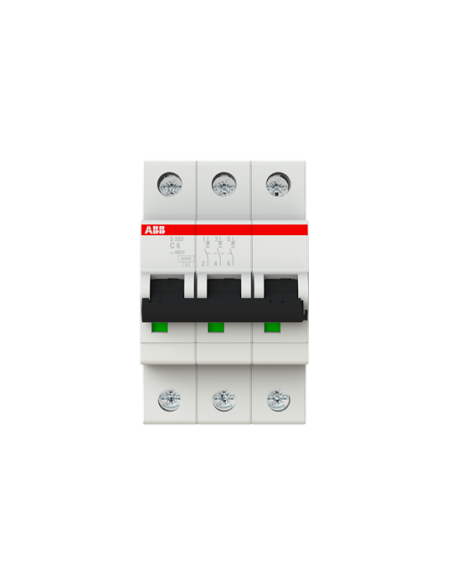 S203-C6 wyłącznik nadmiarowo-prądowy  3P  char. C  6A  6kA  AC