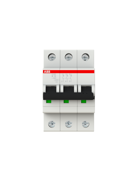 S203-B10 wyłącznik nadmiarowo-prądowy  3P  char. B  10A  6kA  AC