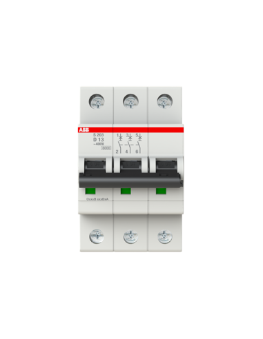 S203-D13 wyłącznik nadmiarowo-prądowy  3P  char. D  13A  6kA  AC
