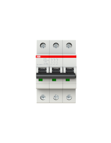 S203-K0.5 wyłącznik nadmiarowo-prądowy  3P  char. K  0.5A  6kA  AC