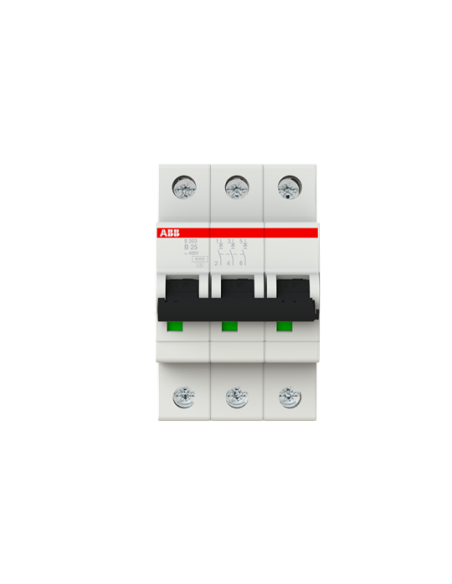 S203-B25 wyłącznik nadmiarowo-prądowy  3P  char. B  25A  6kA  AC