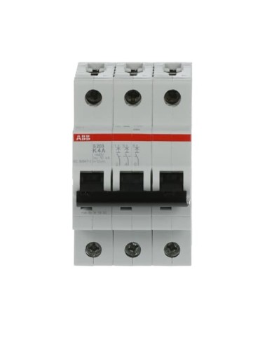 S203-K4 wyłącznik nadmiarowo-prądowy  3P  char. K  4A  6kA  AC