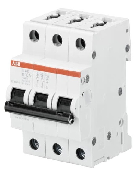 S203-K8 wyłącznik nadmiarowo-prądowy  3P  char. K  8A  6kA  AC