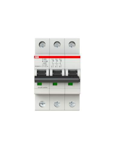 S203-K13 wyłącznik nadmiarowo-prądowy  3P  char. K  13A  6kA  AC