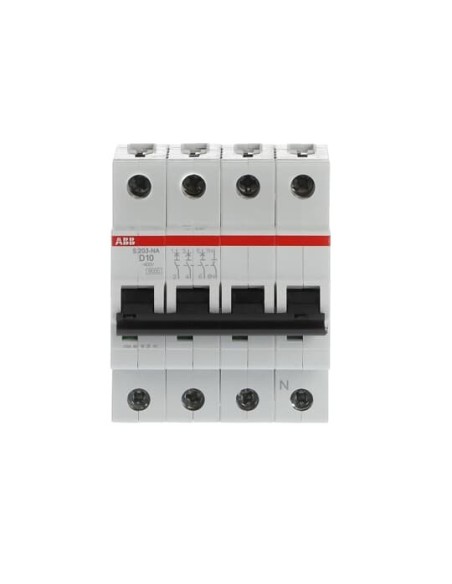 S203-D10NA wyłącznik nadmiarowo-prądowy  3P+N  char. D  10A  6kA  AC