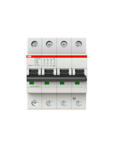 S203-Z1NA wyłącznik nadmiarowo-prądowy  3P+N  char. Z  1A  6kA  AC