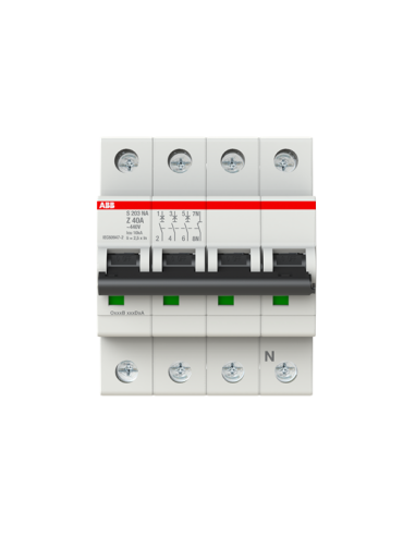 S203-Z40NA wyłącznik nadmiarowo-prądowy  3P+N  char. Z  40A  6kA  AC
