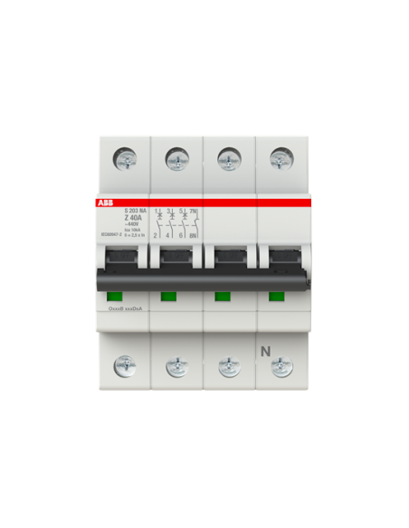 S203-Z40NA wyłącznik nadmiarowo-prądowy  3P+N  char. Z  40A  6kA  AC