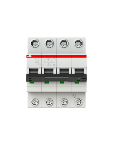 S203-B100NA wyłącznik nadmiarowo-prądowy  3P+N  char. B  100A  6kA  AC