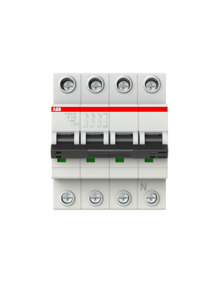 S203-B100NA wyłącznik nadmiarowo-prądowy  3P+N  char. B  100A  6kA  AC