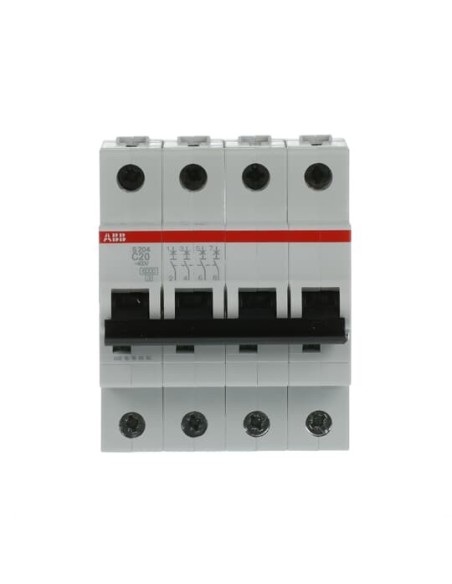 S204-C20 wyłącznik nadmiarowo-prądowy  4P  char. C  20A  6kA  AC