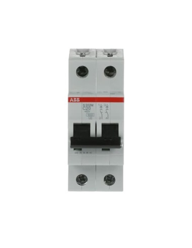 S202M-C20 wyłącznik nadmiarowo-prądowy  2P  char. C  20A  10kA  AC