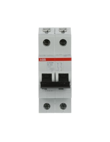 S202M-B20 wyłącznik nadmiarowo-prądowy  2P  char. B  20A  10kA  AC