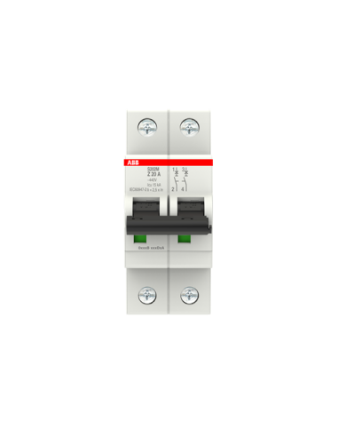 S202M-Z20 wyłącznik nadmiarowo-prądowy  2P  char. Z  20A  10kA  AC