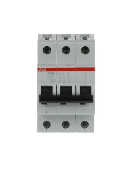 S203M-C20 wyłącznik nadmiarowo-prądowy  3P  char. C  20A  10kA  AC