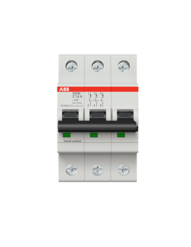 S203M-Z1.6 wyłącznik nadmiarowo-prądowy  3P  char. Z  1.6A  10kA  AC