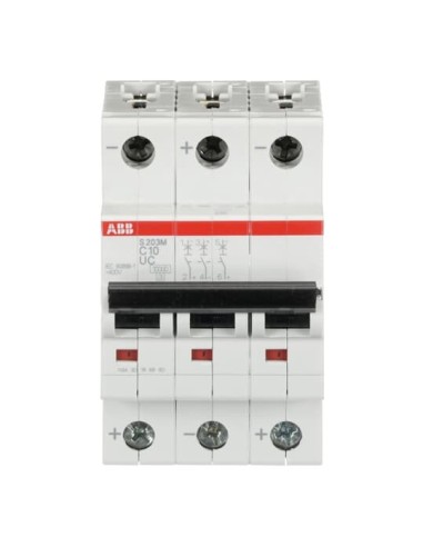 S203M-C10UC wyłącznik nadmiarowo-prądowy  3P  char. C  10A  10kA  AC DC