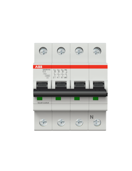 S203M-C2NA wyłącznik nadmiarowo-prądowy  3P+N  char. C  2A  10kA  AC