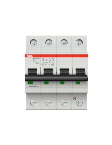 S203M-D6NA wyłącznik nadmiarowo-prądowy  3P+N  char. D  6A  10kA  AC