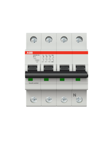 S203M-B6NA wyłącznik nadmiarowo-prądowy  3P+N  char. B  6A  10kA  AC