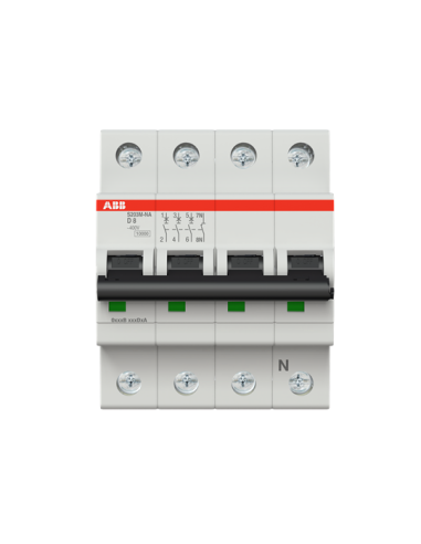 S203M-D8NA wyłącznik nadmiarowo-prądowy  3P+N  char. D  8A  10kA  AC