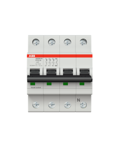 S203M-K0.5NA wyłącznik nadmiarowo-prądowy  3P+N  char. K  0.5A  10kA  AC