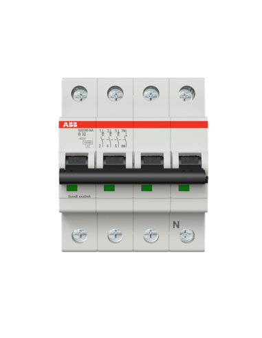 S203M-B32NA wyłącznik nadmiarowo-prądowy  3P+N  char. B  32A  10kA  AC