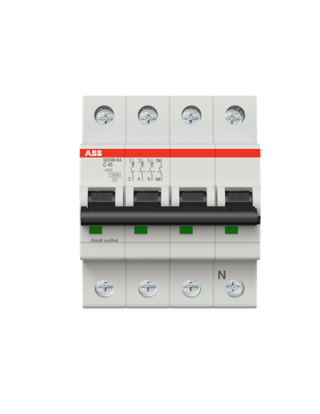 S203M-C40NA wyłącznik nadmiarowo-prądowy  3P+N  char. C  40A  10kA  AC
