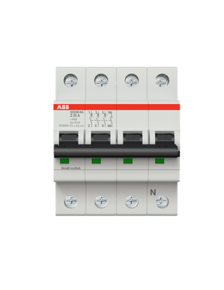 S203M-Z25NA wyłącznik nadmiarowo-prądowy  3P+N  char. Z  25A  10kA  AC