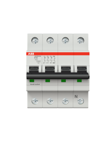 S203M-B63NA wyłącznik nadmiarowo-prądowy  3P+N  char. B  63A  10kA  AC