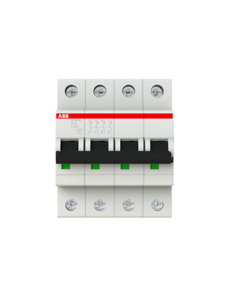 S204M-C3 wyłącznik nadmiarowo-prądowy  4P  char. C  3A  10kA  AC