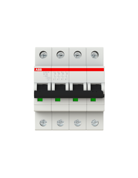 S204M-D16 wyłącznik nadmiarowo-prądowy  4P  char. D  16A  10kA  AC