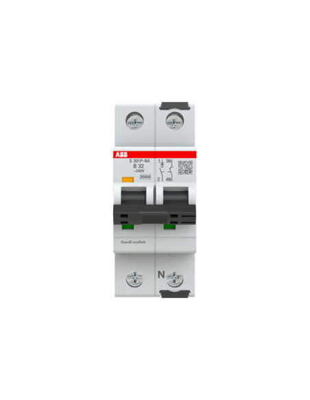 S301P-B32NA wyłącznik nadmiarowo-prądowy  1P+N  char. B  32A  20kA  AC