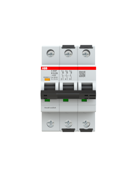 S303P-K0.2 wyłącznik nadmiarowo-prądowy  3P  char. K  0.2A  25kA  AC