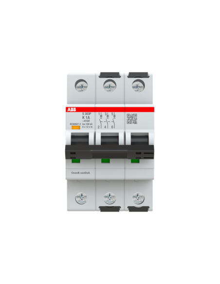 S303P-K1 wyłącznik nadmiarowo-prądowy  3P  char. K  1A  25kA  AC