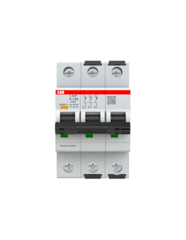 S303P-K1.6 wyłącznik nadmiarowo-prądowy  3P  char. K  1.6A  25kA  AC