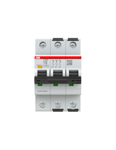 S303P-K2 wyłącznik nadmiarowo-prądowy  3P  char. K  2A  25kA  AC