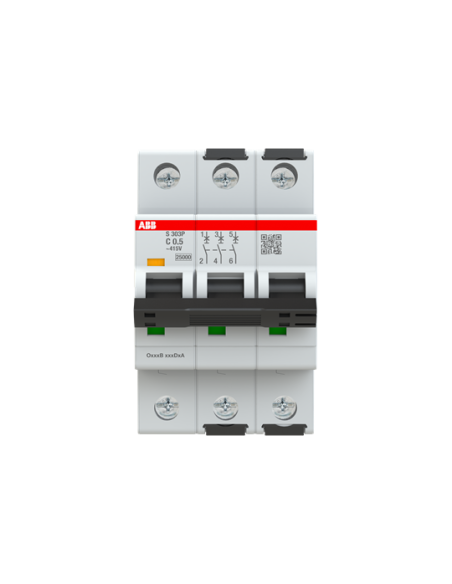 S303P-C0.5 wyłącznik nadmiarowo-prądowy  3P  char. C  0.5A  25kA  AC