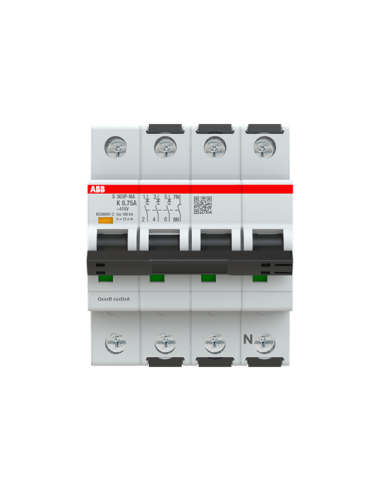S303P-K0.75NA wyłącznik nadmiarowo-prądowy  3P+N  char. K  0.75A  25kA  AC