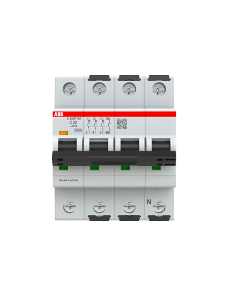 S303P-C32NA wyłącznik nadmiarowo-prądowy  3P+N  char. C  32A  20kA  AC