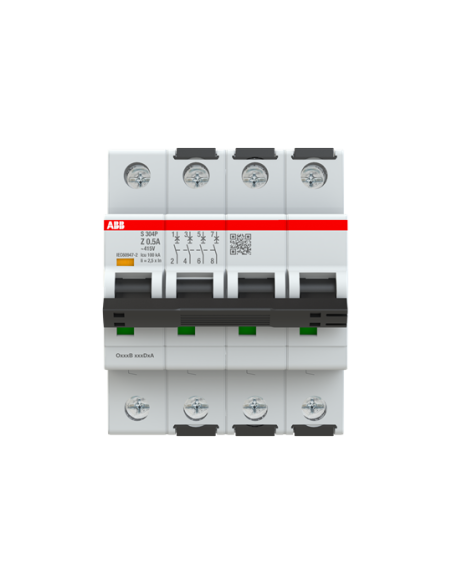 S304P-Z0.5 wyłącznik nadmiarowo-prądowy  4P  char. Z  0.5A  25kA  AC