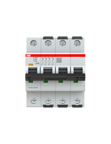 S304P-D25 wyłącznik nadmiarowo-prądowy  4P  char. D  25A  25kA  AC