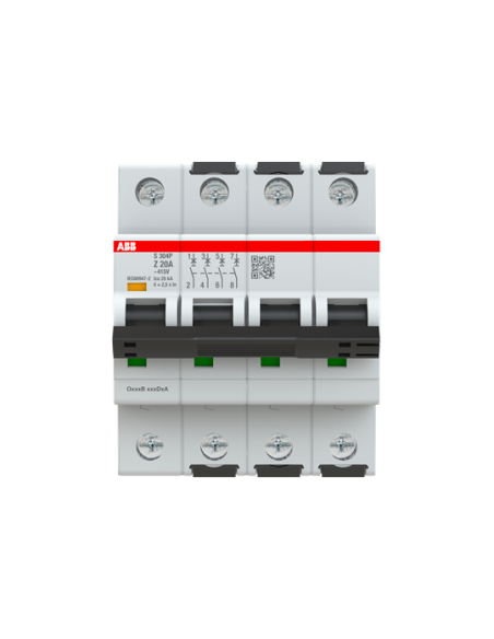 S304P-Z20 wyłącznik nadmiarowo-prądowy  4P  char. Z  20A  25kA  AC