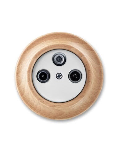 5011K-C00403 50^GNIAZDO TV RAD I SAT KOŃCOWE KOŃCOWE-DECENTO-BIAŁY BUK NATURALNY