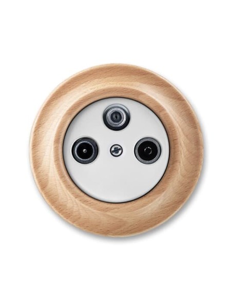 5011K-C00403 50^GNIAZDO TV RAD I SAT KOŃCOWE KOŃCOWE-DECENTO-BIAŁY BUK NATURALNY